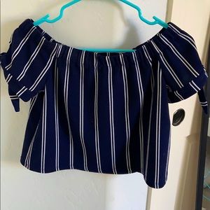 Navy blue off the shoulder top